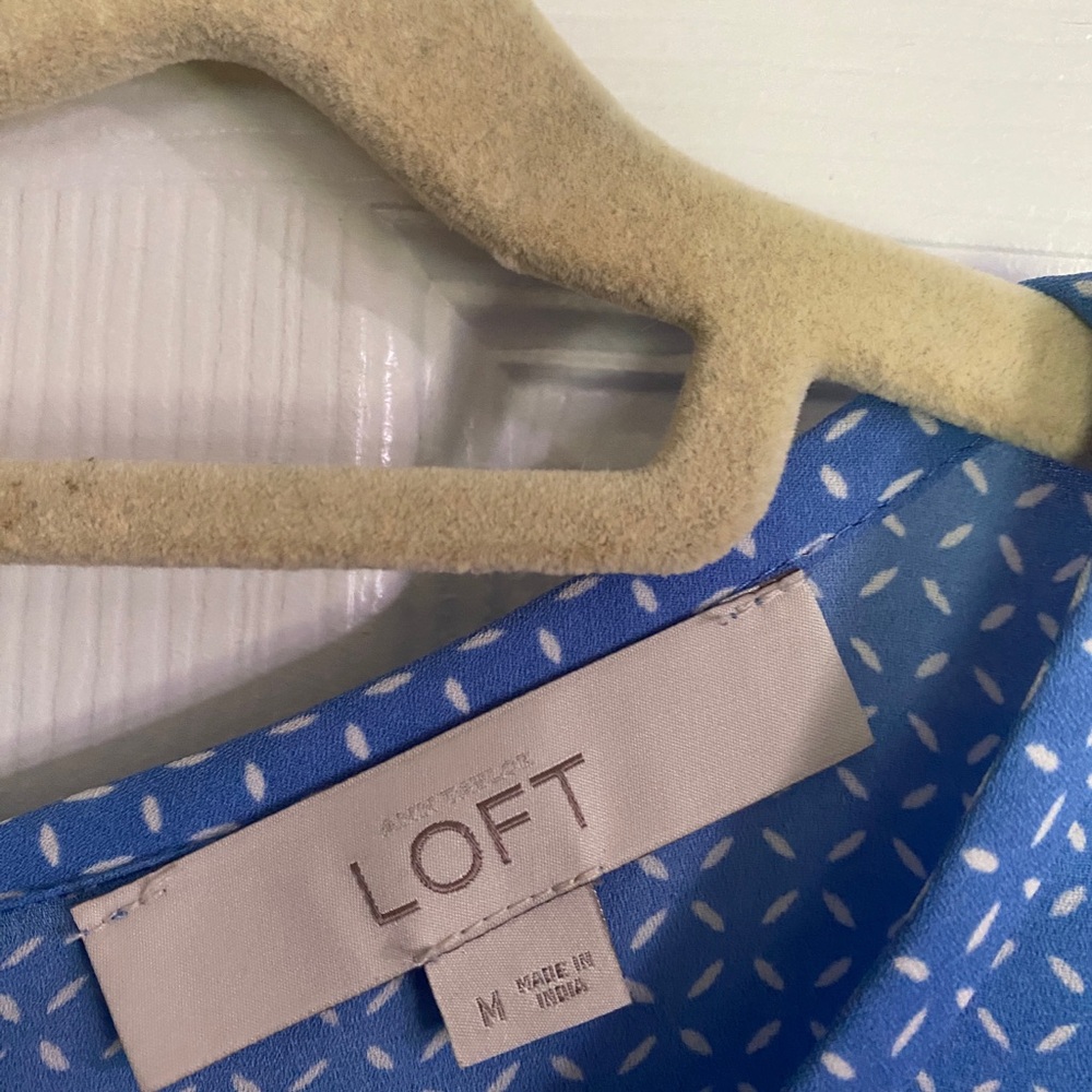 Loft Blue Patterned Tank Top - image 2